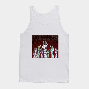 Zombie Hands Behind Fence Tank Top